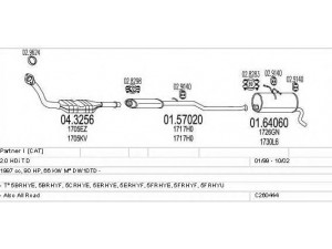 MTS C260444005578 išmetimo sistema 
 Išmetimo sistema -> Išmetimo sistema, visa