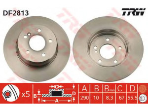 TRW DF2813 stabdžių diskas 
 Dviratė transporto priemonės -> Stabdžių sistema -> Stabdžių diskai / priedai
1244231112, 2034230412, 2104230312