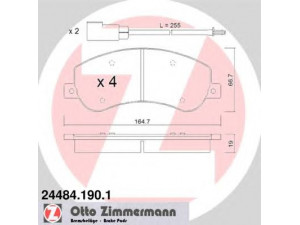 ZIMMERMANN 24484.190.1 stabdžių trinkelių rinkinys, diskinis stabdys 
 Techninės priežiūros dalys -> Papildomas remontas
1 371 402, 1 433 952
