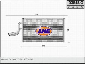 AHE 93848/O šilumokaitis, salono šildymas 
 Šildymas / vėdinimas -> Šilumokaitis
4042576, 4166487, YC1H18B539BA