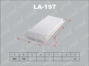 LYNXauto LA-197 oro filtras 
 Techninės priežiūros dalys -> Techninės priežiūros intervalai
AY120-TY078, 17801-20050, V9112-0035