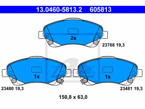 ATE 13.0460-5813.2 stabdžių trinkelių rinkinys, diskinis stabdys 
 Techninės priežiūros dalys -> Papildomas remontas
04465-05130, 04465-05131, 04465-05170