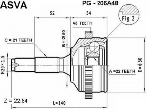 ASVA PG-206A48 jungčių komplektas, kardaninis velenas 
 Ratų pavara -> Sujungimai/komplektas
3272.3C