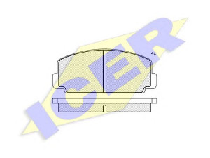 ICER 180107 stabdžių trinkelių rinkinys, diskinis stabdys 
 Techninės priežiūros dalys -> Papildomas remontas
04491-87620, 04491-14020, 04491-20033