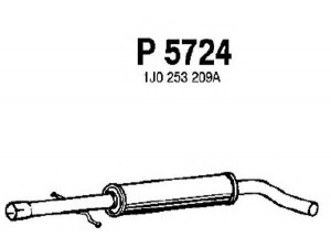 FENNO P5724 vidurinis duslintuvas 
 Išmetimo sistema -> Duslintuvas
1J0253209A, 1J0253209G, 1J0253209H