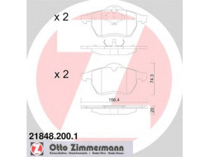 ZIMMERMANN 21848.200.1 stabdžių trinkelių rinkinys, diskinis stabdys 
 Techninės priežiūros dalys -> Papildomas remontas
1 001 095, 1 027 703, 1 031 843