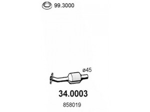 ASSO 34.0003 katalizatoriaus keitiklis 
 Išmetimo sistema -> Katalizatoriaus keitiklis
5854207, 5854275, 858019, 858062