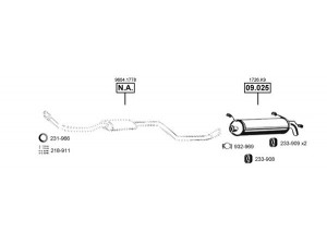 ASMET CI092825 išmetimo sistema 
 Išmetimo sistema -> Išmetimo sistema, visa