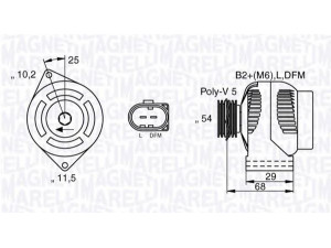 MAGNETI MARELLI 063532250200 kintamosios srovės generatorius 
 Elektros įranga -> Kint. sr. generatorius/dalys -> Kintamosios srovės generatorius
011 154 80 02, 660 154 09 02, A 011 154 80 02