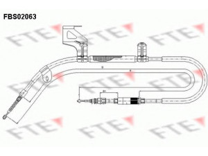 FTE FBS02063 trosas, stovėjimo stabdys 
 Stabdžių sistema -> Valdymo svirtys/trosai
3B0 609 721 AC, 3B0 609 721 F, 3B0 609 721 L