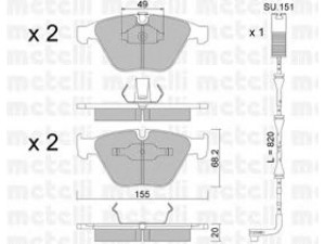 METELLI 22-0558-1K stabdžių trinkelių rinkinys, diskinis stabdys 
 Techninės priežiūros dalys -> Papildomas remontas