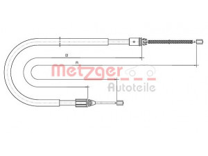 METZGER 10.6691 trosas, stovėjimo stabdys 
 Stabdžių sistema -> Valdymo svirtys/trosai
7700 424 470, 7700 834 651