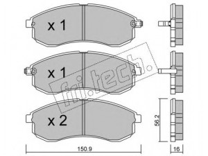 fri.tech. 498.0 stabdžių trinkelių rinkinys, diskinis stabdys 
 Techninės priežiūros dalys -> Papildomas remontas
MN102622, MR977365