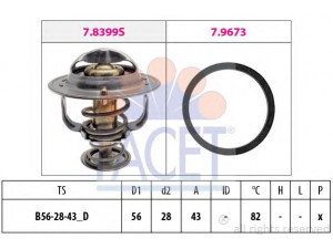 FACET 7.8683 termostatas, aušinimo skystis 
 Aušinimo sistema -> Termostatas/tarpiklis -> Thermostat