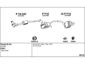 FENNO VW732 išmetimo sistema 
 Išmetimo sistema -> Išmetimo sistema, visa