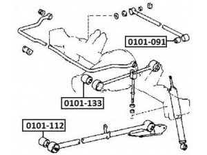 ASVA 0101-133 valdymo svirties/išilginių svirčių įvorė 
 Ašies montavimas/vairavimo mechanizmas/ratai -> Valdymo svirtis/pasukamosios svirties sujungimas -> Montavimas/sutvirtinimas
48702-28050