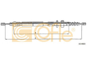 COFLE 10.4683 trosas, stovėjimo stabdys 
 Stabdžių sistema -> Valdymo svirtys/trosai
96026875