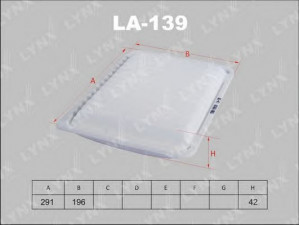 LYNXauto LA-139 oro filtras 
 Filtrai -> Oro filtras
17801-0H030, 17801-0H050, 17801-28030
