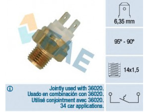 FAE 36010 temperatūros jungiklis, radiatoriaus ventiliatorius 
 Aušinimo sistema -> Siuntimo blokas, aušinimo skysčio temperatūra
1 364 272, 61 311 357 073, 61 311 364 272