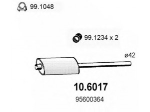 ASSO 10.6017 vidurinis duslintuvas 
 Išmetimo sistema -> Duslintuvas
95600364
