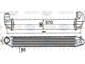HELLA 8ML 376 911-411 tarpinis suslėgto oro aušintuvas, kompresorius 
 Variklis -> Oro tiekimas -> Įkrovos agregatas (turbo/superįkrova) -> Tarpinis suslėgto oro aušintuvas
7M3 145 805, 1 109 138, YM219L440BA