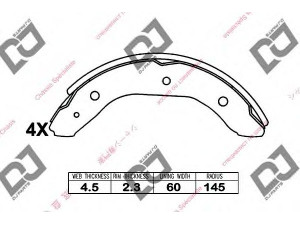 DJ PARTS BS1189 stabdžių trinkelių komplektas 
 Techninės priežiūros dalys -> Papildomas remontas
0449425020, 0449425050, 0449425060