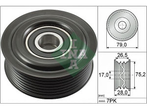 INA 532 0609 10 kreipiantysis skriemulys, V formos rumbuotas diržas 
 Diržinė pavara -> V formos rumbuotas diržas/komplektas -> Laisvasis/kreipiamasis skriemulys
16604-26010, 16604-26011, 16604-26012