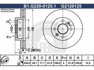 GALFER B1.G220-0125.1 stabdžių diskas 
 Stabdžių sistema -> Diskinis stabdys -> Stabdžių diskas
40206-00QAJ, 77 00 756 572, 77 01 204 286