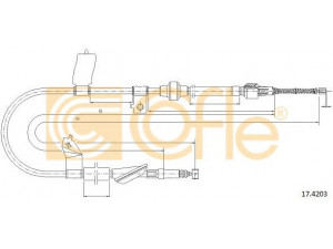 COFLE 17.4203 trosas, stovėjimo stabdys 
 Stabdžių sistema -> Valdymo svirtys/trosai
47560S04A02, 47560SR1A01, 47560SR1A02
