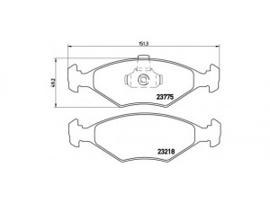BREMBO P 23 123 stabdžių trinkelių rinkinys, diskinis stabdys 
 Techninės priežiūros dalys -> Papildomas remontas
71738158, 71772210, 77362171, 9948038