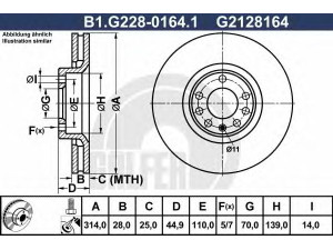 GALFER B1.G228-0164.1 stabdžių diskas 
 Stabdžių sistema -> Diskinis stabdys -> Stabdžių diskas
5 69 005, 93175606, 24435132, 93175606