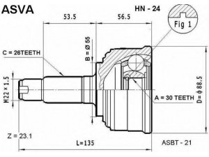 ASVA HN-24 jungčių komplektas, kardaninis velenas 
 Ratų pavara -> Sujungimai/komplektas
44010-S04-J01, 44010-S08-000, 44010-S09-000