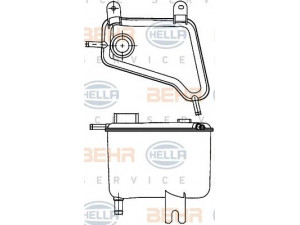 HELLA 8MA 376 704-871 išsiplėtimo bakelis, aušinimo skystis 
 Aušinimo sistema -> Radiatorius/alyvos aušintuvas -> Išsiplėtimo bakelis, variklio aušinimo skystis
9066955