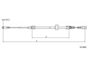 CABOR 10.9881 trosas, stovėjimo stabdys 
 Stabdžių sistema -> Valdymo svirtys/trosai
2D0609701, 9014202085, 2D0609701