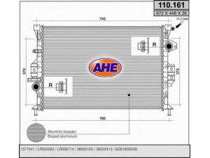 AHE 110.161 radiatorius, variklio aušinimas 
 Aušinimo sistema -> Radiatorius/alyvos aušintuvas -> Radiatorius/dalys
1377541