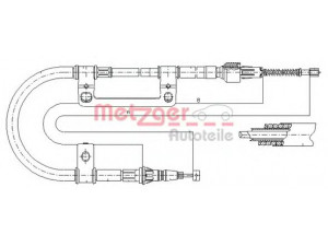 METZGER 17.0590 trosas, stovėjimo stabdys 
 Stabdžių sistema -> Valdymo svirtys/trosai
GD7A44410, GI7C44410D