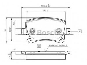 BOSCH 0 986 TB2 458 stabdžių trinkelių rinkinys, diskinis stabdys 
 Techninės priežiūros dalys -> Papildomas remontas
1K0 698 451 B, 1K0 698 451 D, 1K0 698 451 E