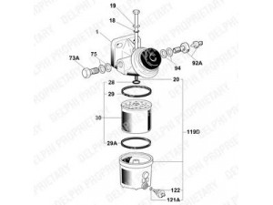 DELPHI 6260B640B kuro filtras 
 Techninės priežiūros dalys -> Papildomas remontas
7700 747 001