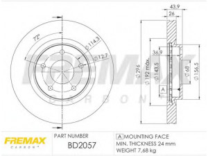FREMAX BD-2057 stabdžių diskas 
 Dviratė transporto priemonės -> Stabdžių sistema -> Stabdžių diskai / priedai
40206-JD00A, 40206-JG00A