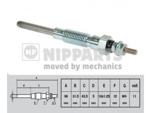 NIPPARTS J5712001 kaitinimo žvakė 
 Kibirkšties / kaitinamasis uždegimas -> Kaitinimo kaištis
19850-54031