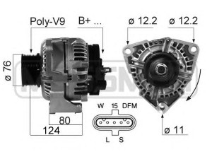 ERA 210630 kintamosios srovės generatorius 
 Elektros įranga -> Kint. sr. generatorius/dalys -> Kintamosios srovės generatorius
012 154 10 02, 013 154 40 02, 013 154 78 02