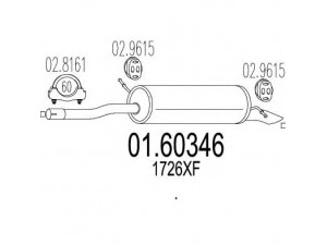 MTS 01.60346 galinis duslintuvas 
 Išmetimo sistema -> Duslintuvas
1726XF