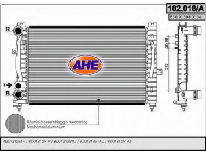 AHE 102.018/A radiatorius, variklio aušinimas 
 Aušinimo sistema -> Radiatorius/alyvos aušintuvas -> Radiatorius/dalys
8D0121251Q