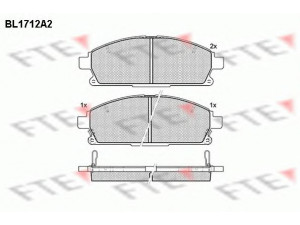 FTE BL1712A2 stabdžių trinkelių rinkinys, diskinis stabdys 
 Techninės priežiūros dalys -> Papildomas remontas
45022-S3V-A10, 41060-0W785, 41060-1W385