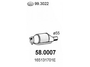 ASSO 58.0007 katalizatoriaus keitiklis 
 Išmetimo sistema -> Katalizatoriaus keitiklis
165131701E, 165131701EV, 165131701EX