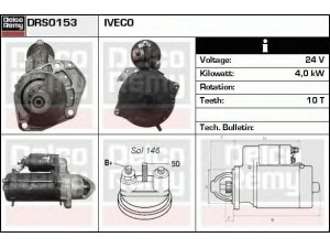 DELCO REMY DRS0153 starteris 
 Elektros įranga -> Starterio sistema -> Starteris
504120738, 504368346