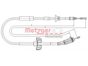 METZGER 10.8066 trosas, stovėjimo stabdys 
 Stabdžių sistema -> Valdymo svirtys/trosai
3524199