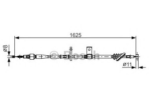 BOSCH 1 987 482 094 trosas, stovėjimo stabdys 
 Stabdžių sistema -> Valdymo svirtys/trosai
54410 65D10 000, 54410-65D10