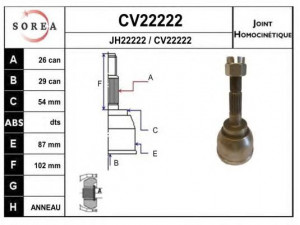 EAI CV22222K jungčių komplektas, kardaninis velenas
CR-04-02