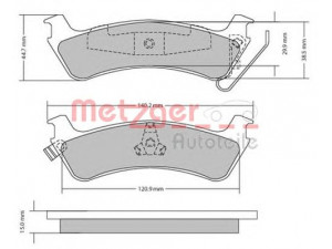 METZGER 1170306 stabdžių trinkelių rinkinys, diskinis stabdys 
 Techninės priežiūros dalys -> Papildomas remontas
4253.91, 4254.48, 05191271AB, 4605A336